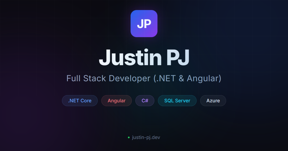 Justin PJ | Full Stack Developer (.NET & Angular)